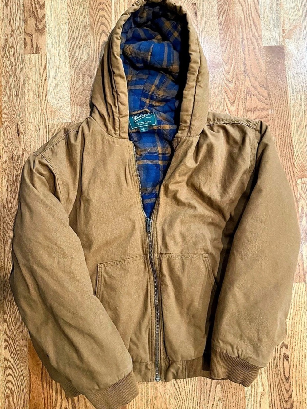 Woolrich Green Label Collection hooded jacket Hooded Plaid Jacket in Brown &